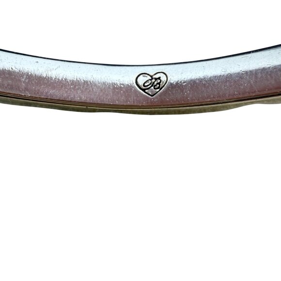 Brighton Silver-Tone Hinged Bangle Bracelet Inspirational Engraved Message With - Picture 8 of 9